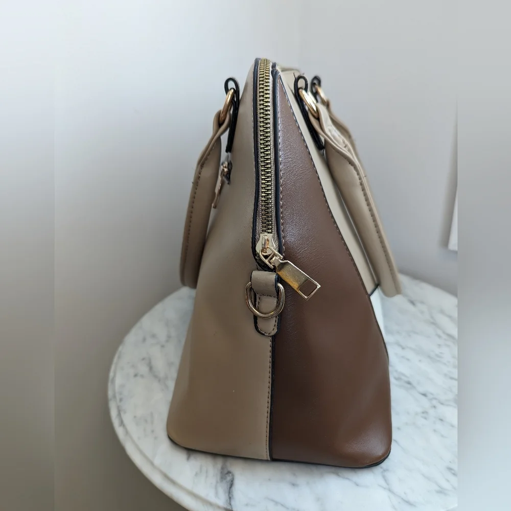 Neutral Geometric Shoulder Bag - Picture 3 of 7